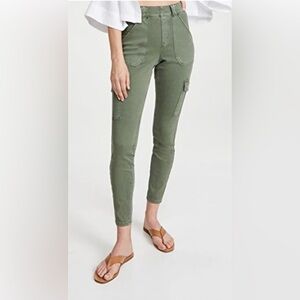Spanx- stretch Green High-Waisted Cargo Pants